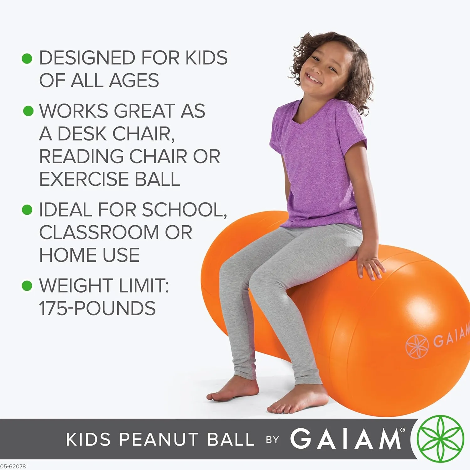 Gaiam Kids Active Seat Peanut Shaped Balance Sitting Ball
