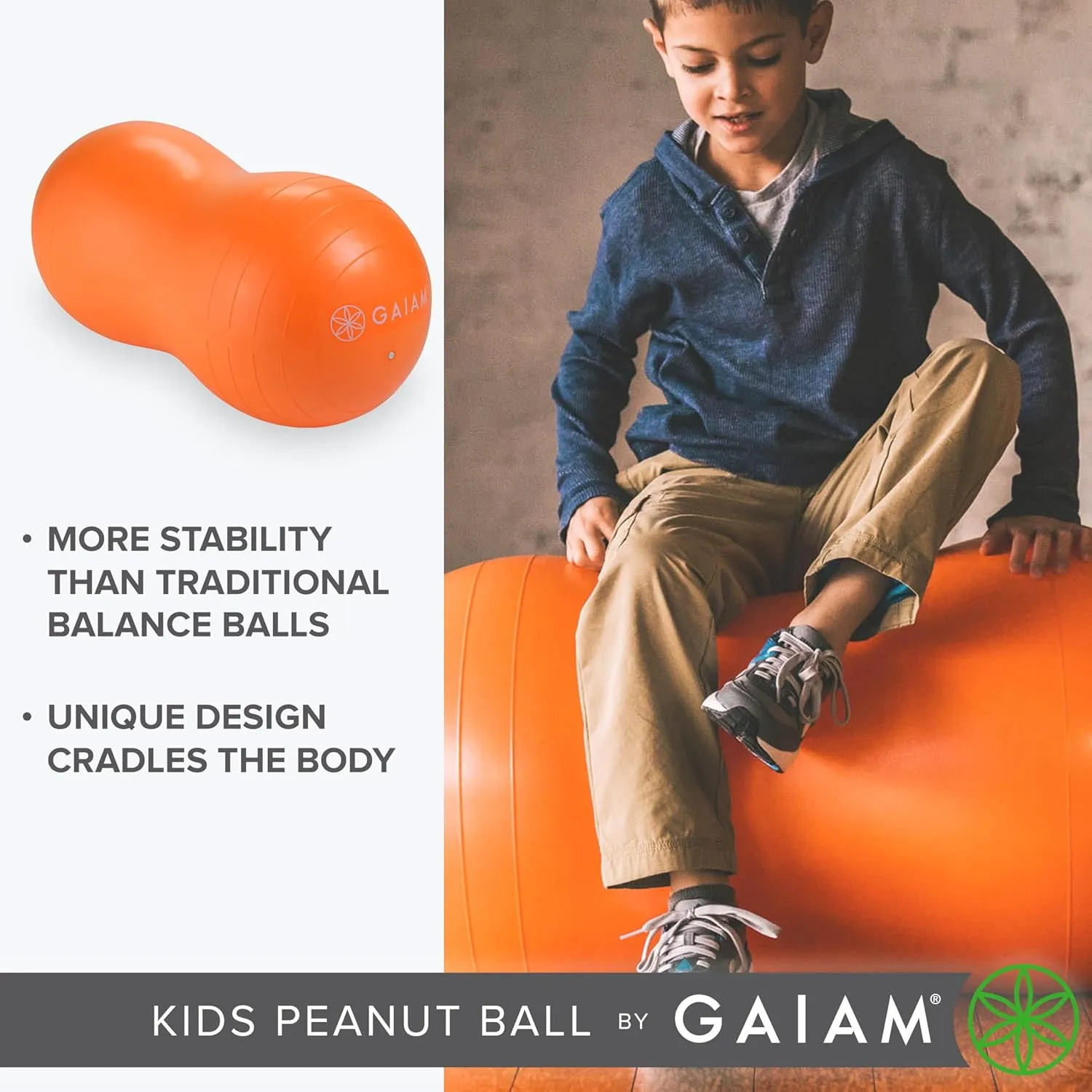 Gaiam Kids Active Seat Peanut Shaped Balance Sitting Ball