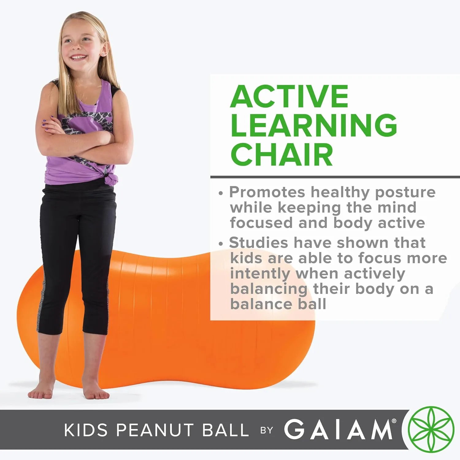 Gaiam Kids Active Seat Peanut Shaped Balance Sitting Ball