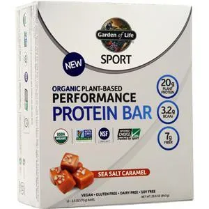 Garden Of Life Sport - Organic Plant-Based Performance Protein Bar Sea Salt Caramel 12 bars