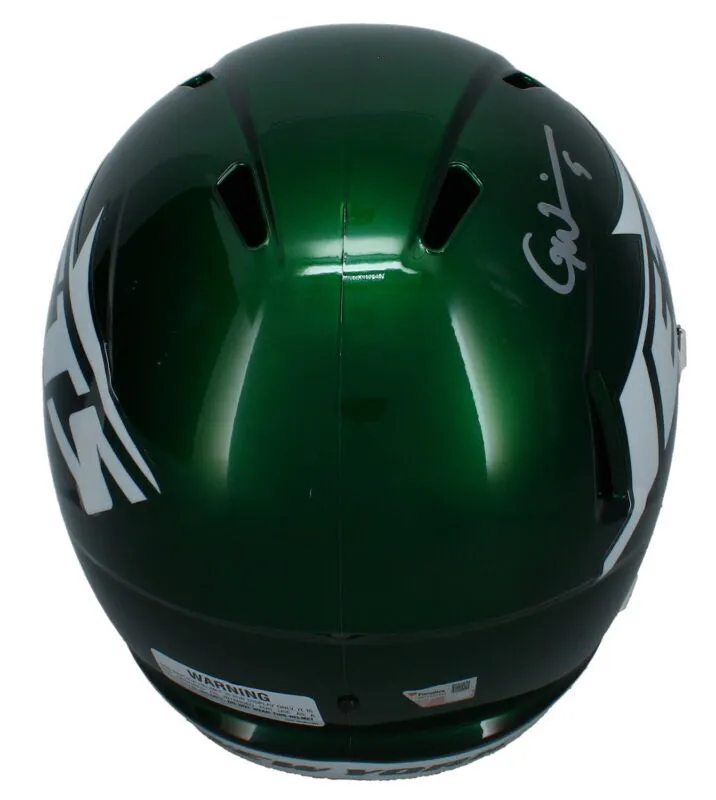 Garrett Wilson Autographed New York Jets 2024 Full Size Speed Helmet Fanatics