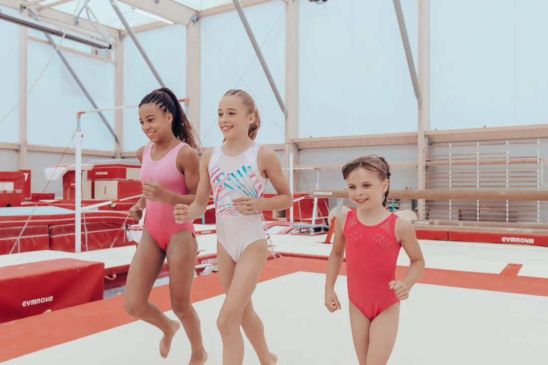 Girls' Sleeveless Gymnastics Leotard - Pink