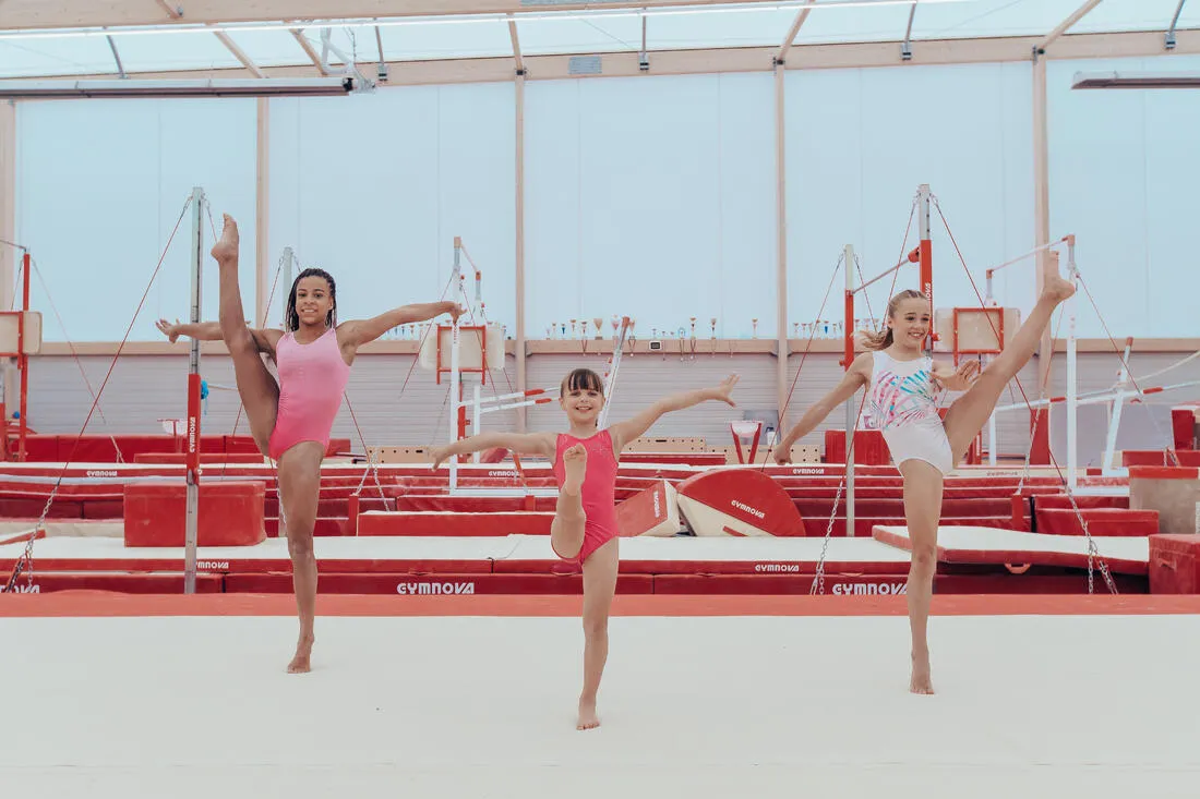 Girls' Sleeveless Gymnastics Leotard - Pink