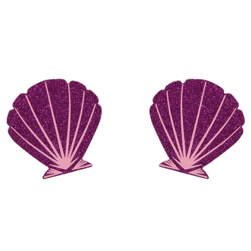 Glamorous Glitter Seashell Reusable Adhesive Nipple Covers
