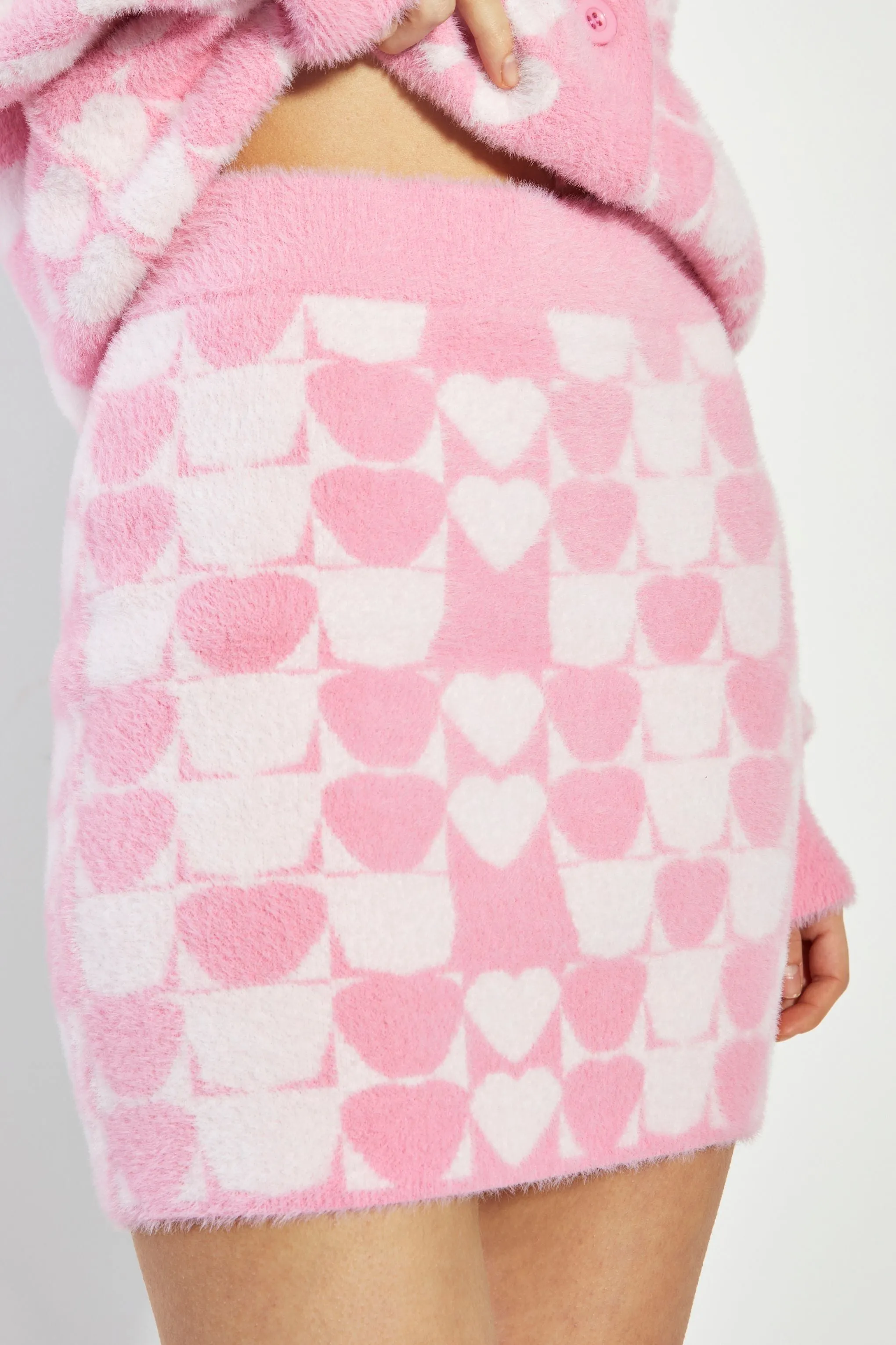 Glamorous Pink Multi Heart Mini Skirt