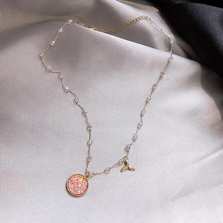 Glitter Enamel Bead Necklace