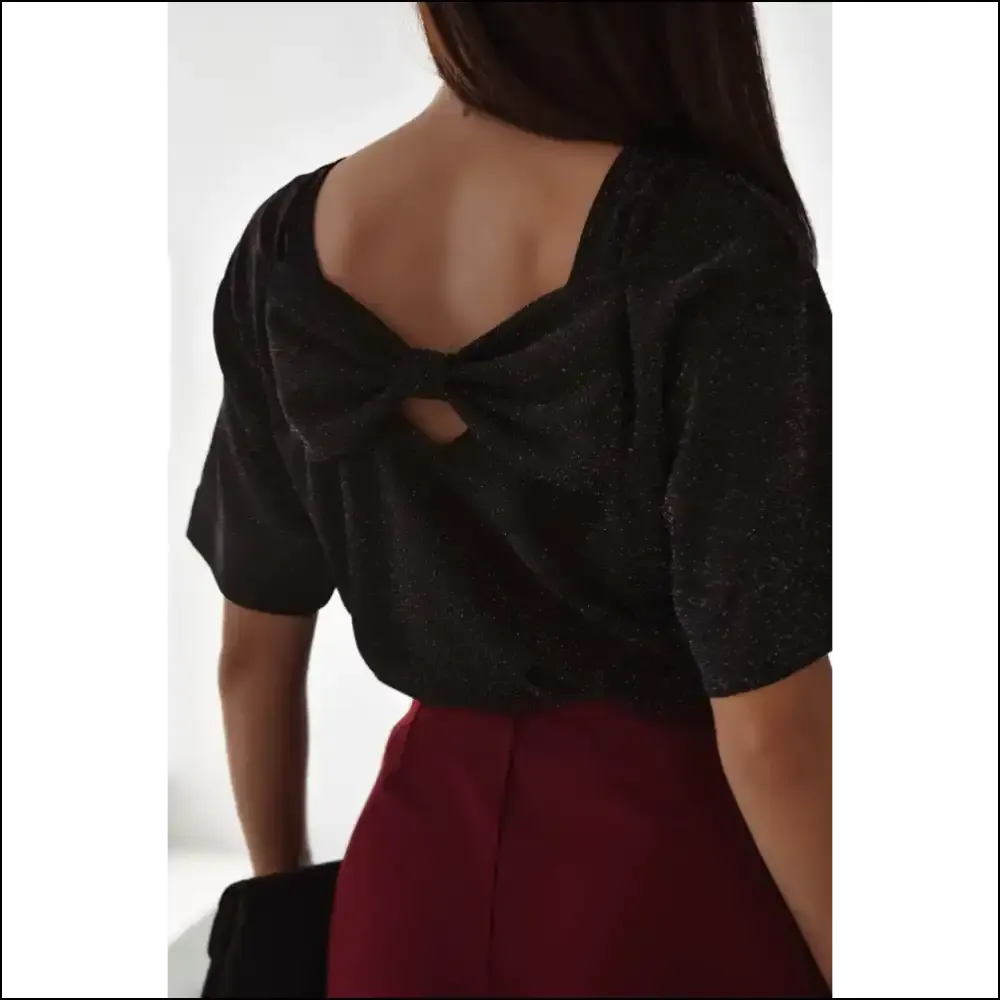 Glittery Black Bow Top: Sparkle , Slay Later ✨ Needful Things