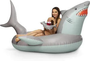 GoFloats Great White Bite Shark Pool Float Party Tube Inflatable Rafts Adults Kids