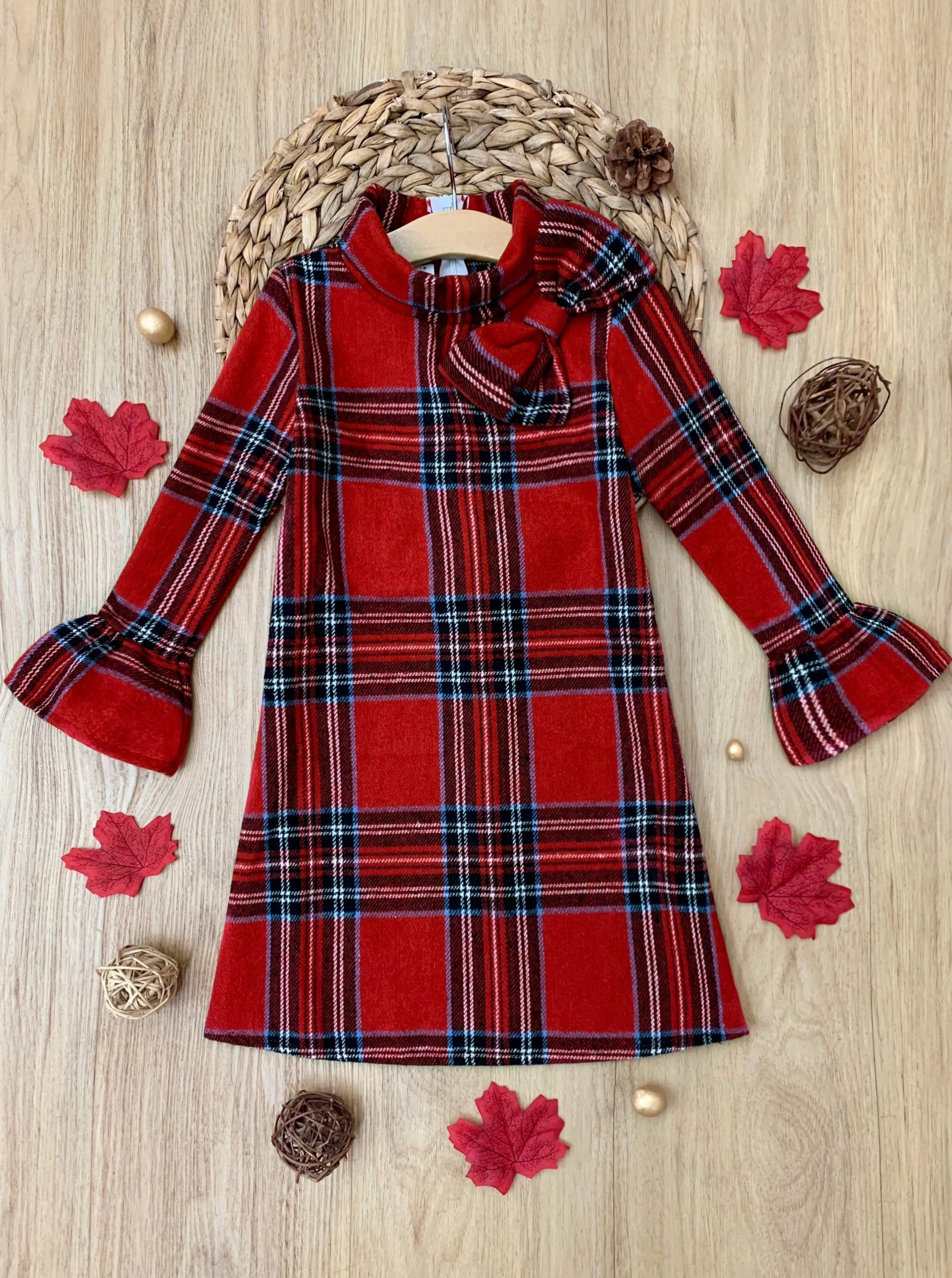 Goin' Apple-Picking Red Flannel Dress
