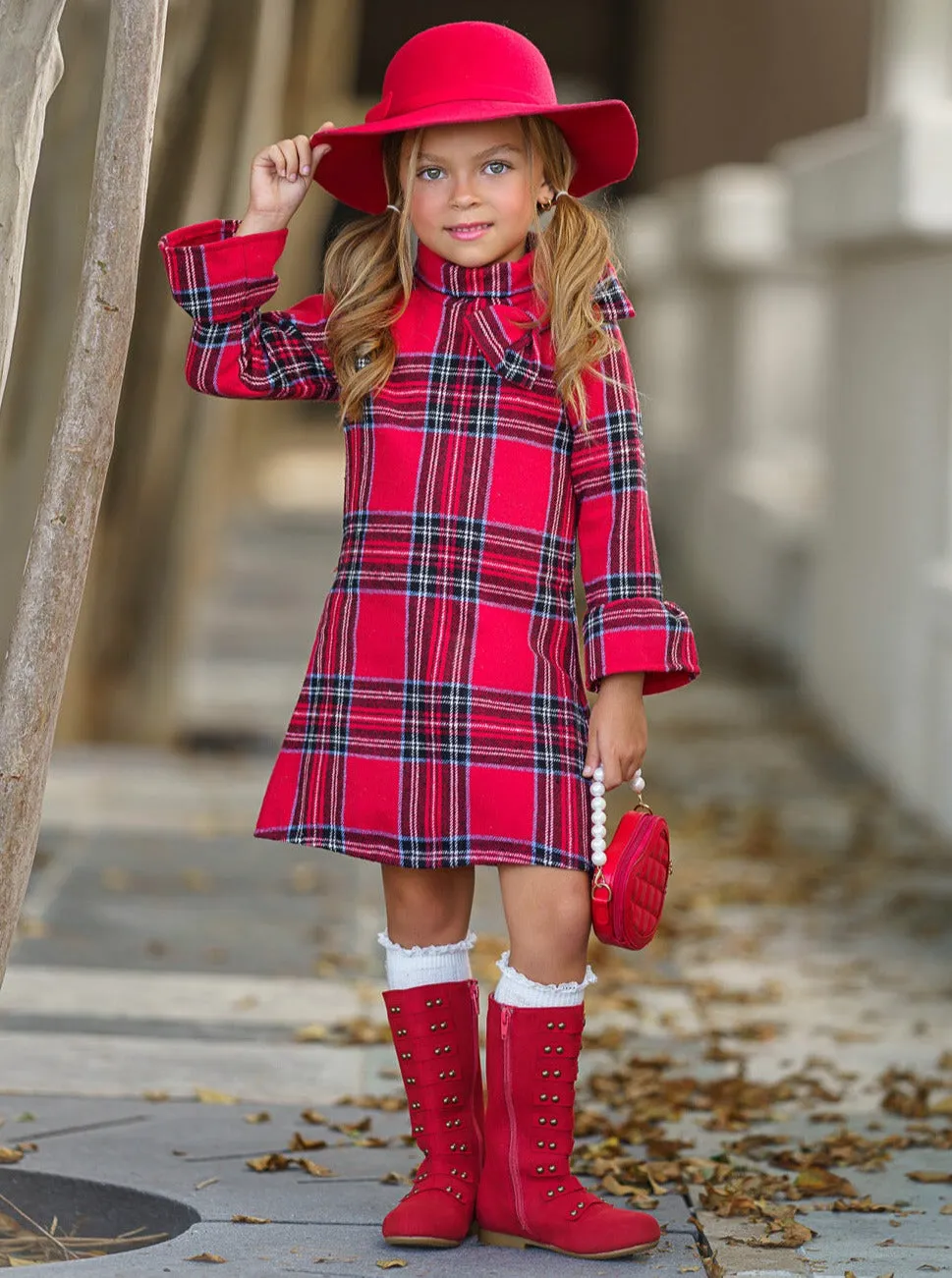 Goin' Apple-Picking Red Flannel Dress