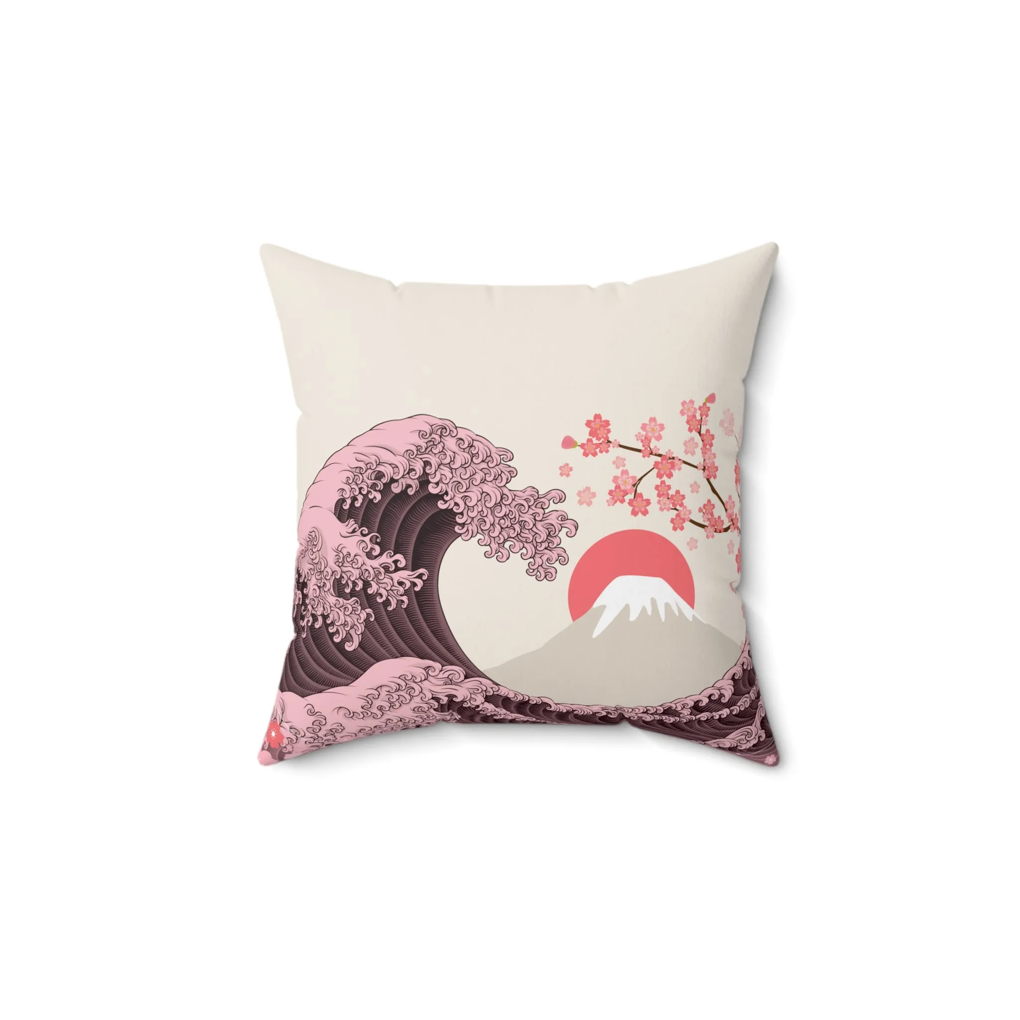 Great Wave Throw Pillow - Classic Hokusai Wave Design