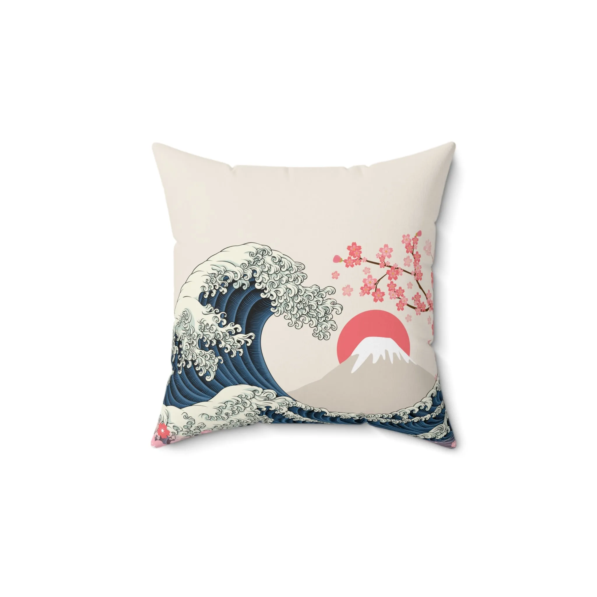 Great Wave Throw Pillow - Classic Hokusai Wave Design