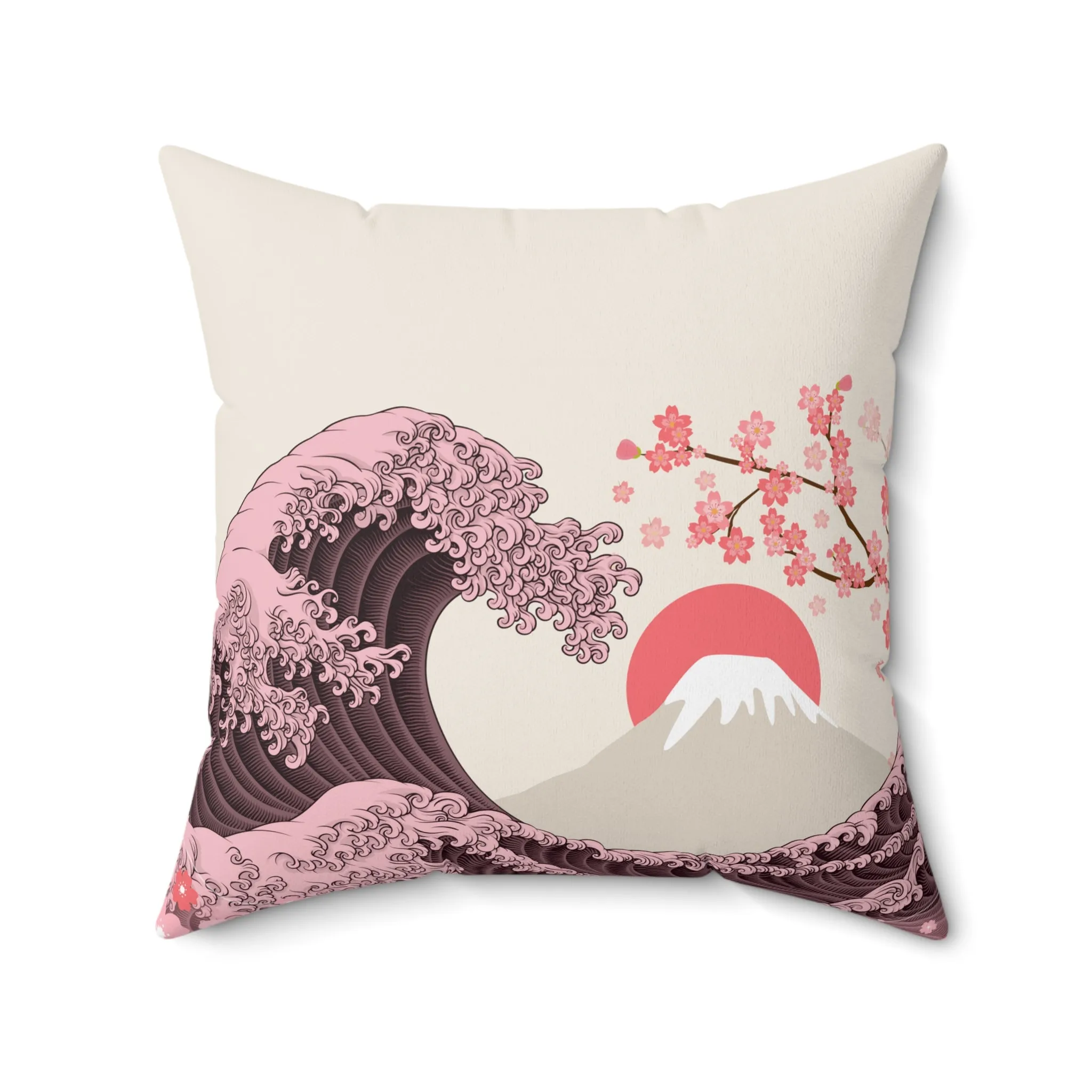 Great Wave Throw Pillow - Classic Hokusai Wave Design