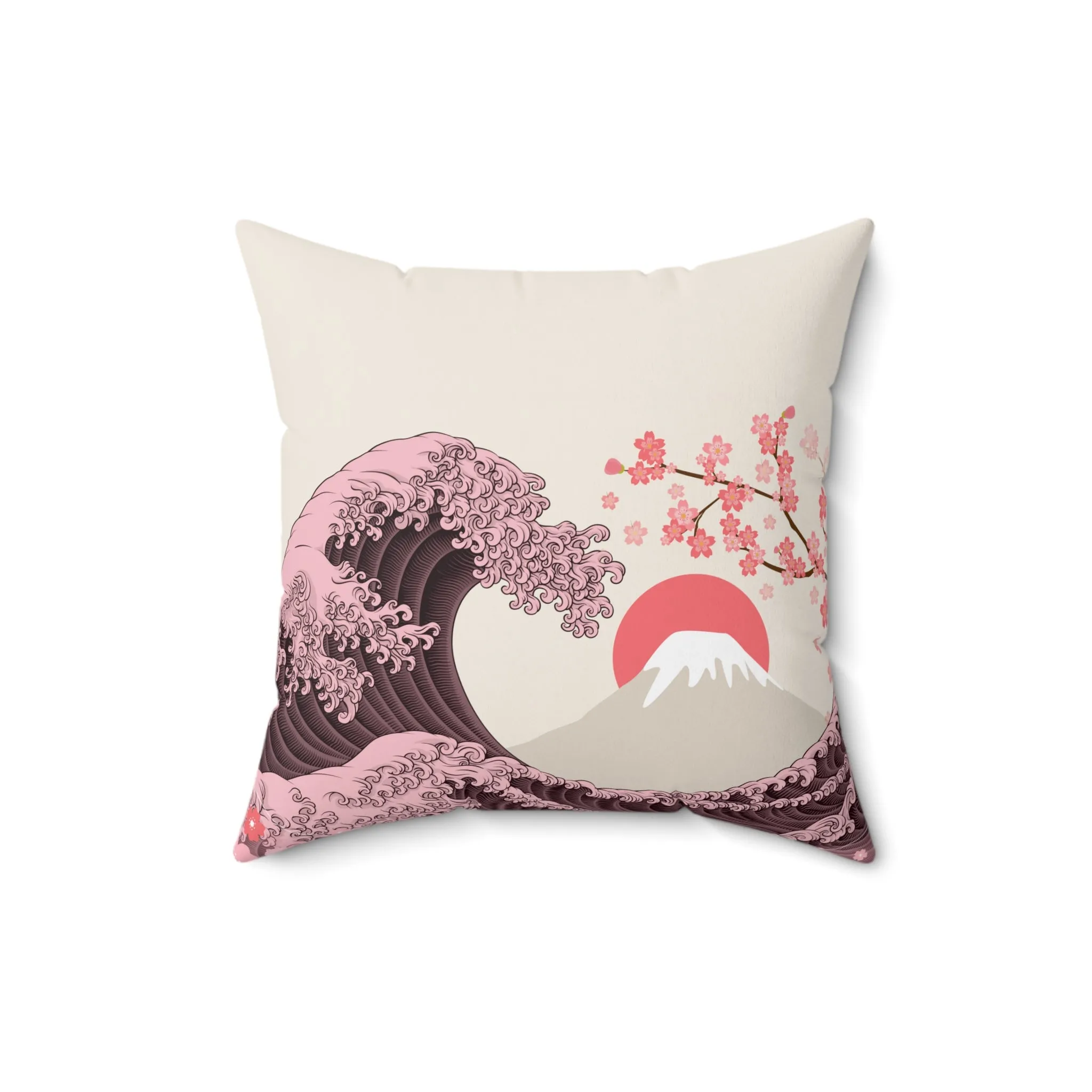 Great Wave Throw Pillow - Classic Hokusai Wave Design
