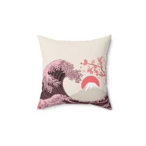 Great Wave Throw Pillow - Classic Hokusai Wave Design