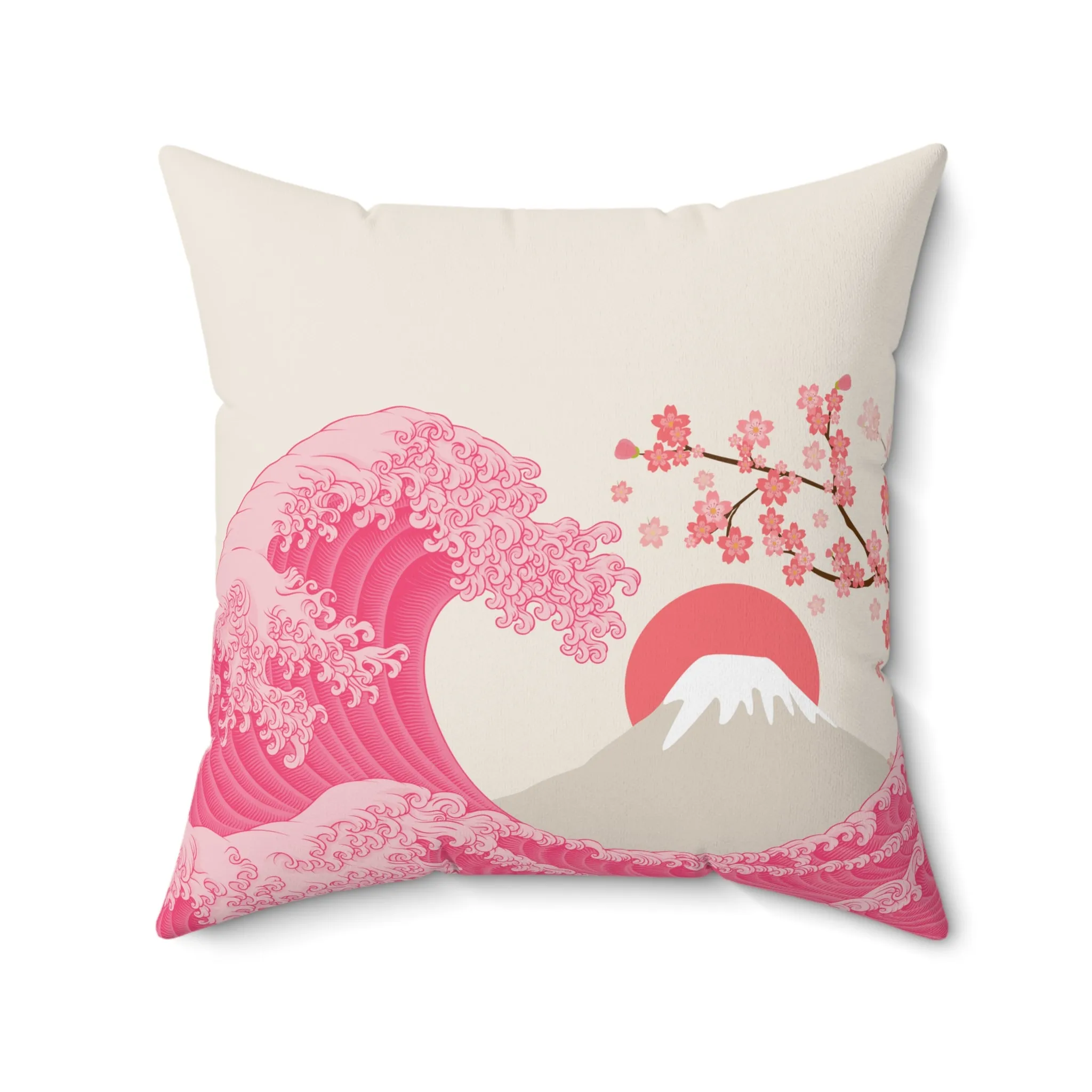 Great Wave Throw Pillow - Classic Hokusai Wave Design