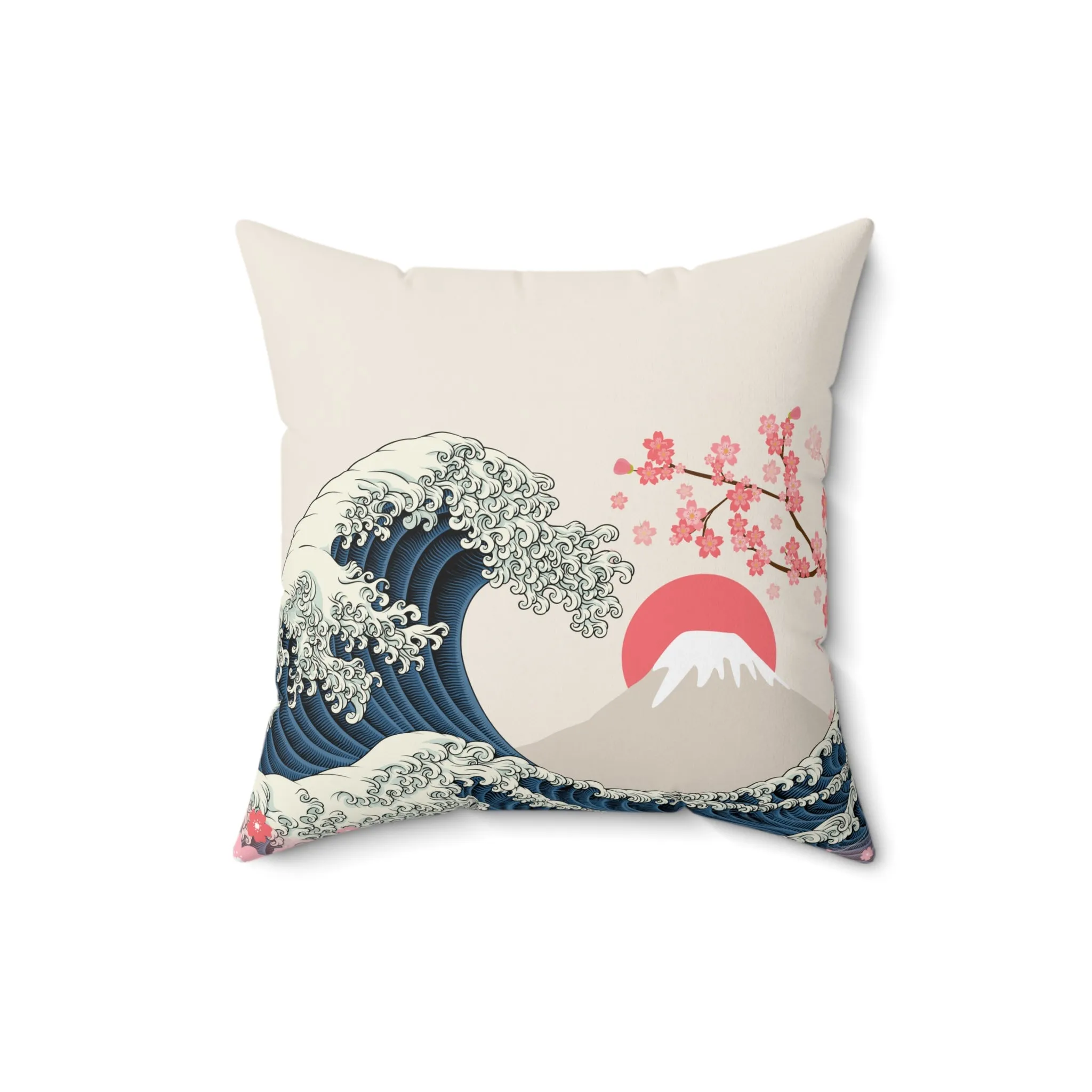 Great Wave Throw Pillow - Classic Hokusai Wave Design