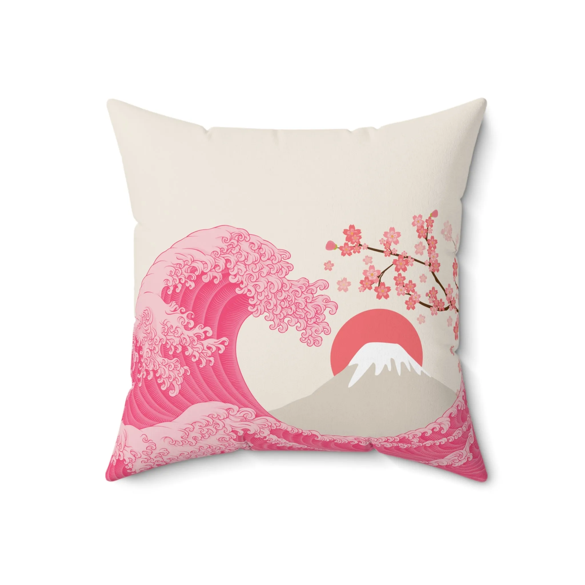 Great Wave Throw Pillow - Classic Hokusai Wave Design