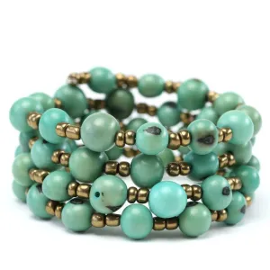 Green Acai Bead Green Bracelet