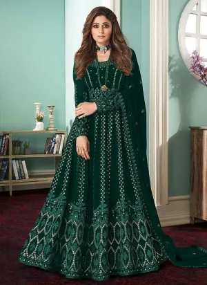 Green Heavy Embroidered Gown Style Anarkali