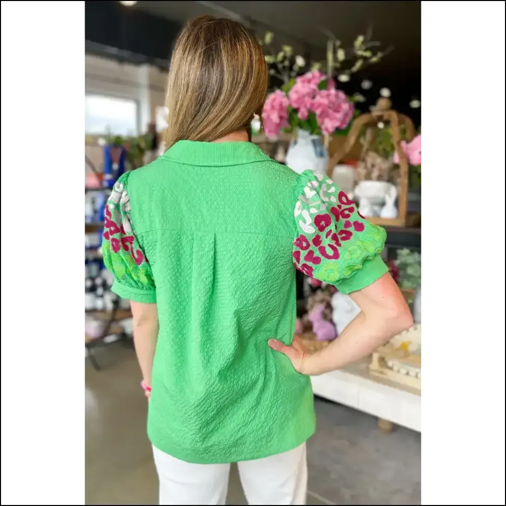 Green Leopard Embroidered Sleeve: Unleash your Inner Fashion Beast  🐆 Needful Things