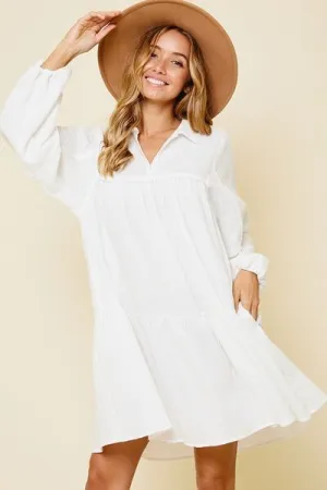 Hazel Blues® |  Ces Femme Johnny Collar Balloon Sleeve Mini Dress