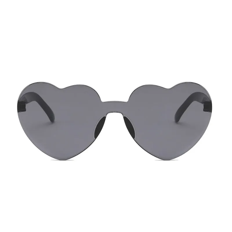 Heart-Eyes Rimless Sunglasses