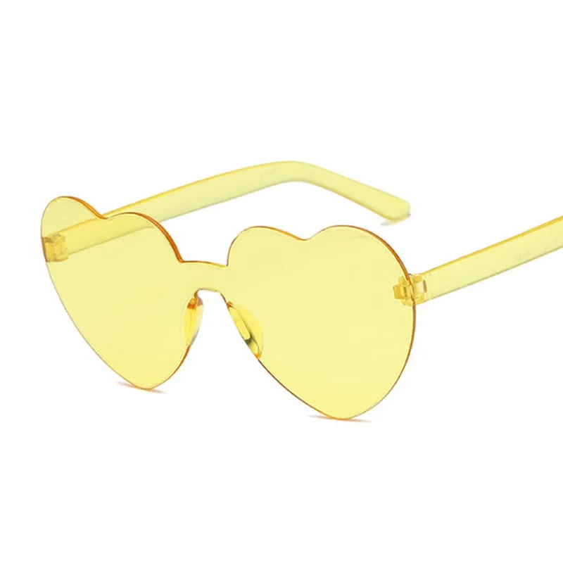 Heart-Eyes Rimless Sunglasses