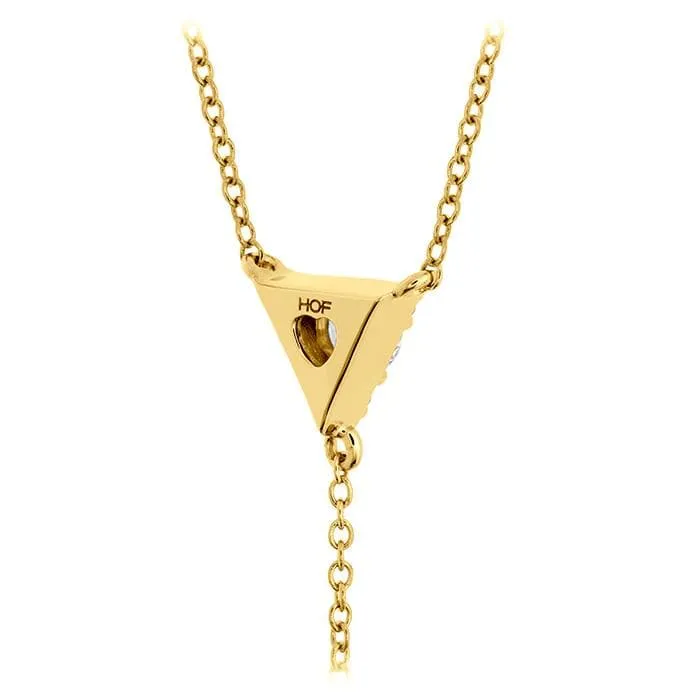 Hearts on Fire 18k Yellow Gold Triplicity Triangle Lariat Necklace