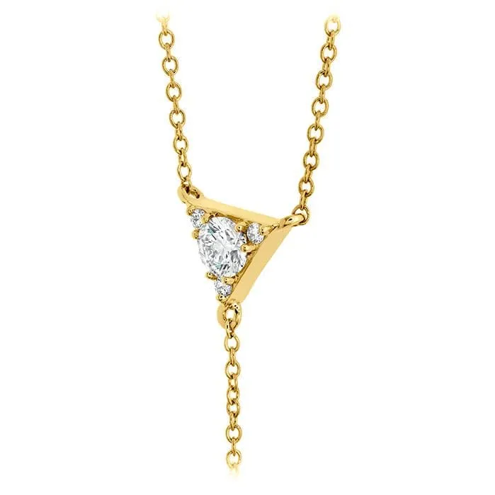 Hearts on Fire 18k Yellow Gold Triplicity Triangle Lariat Necklace