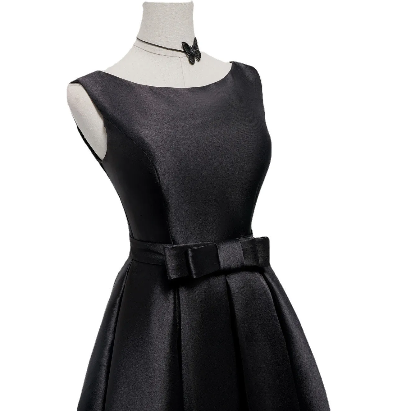 Hepburn Style Elegant Backless Dress