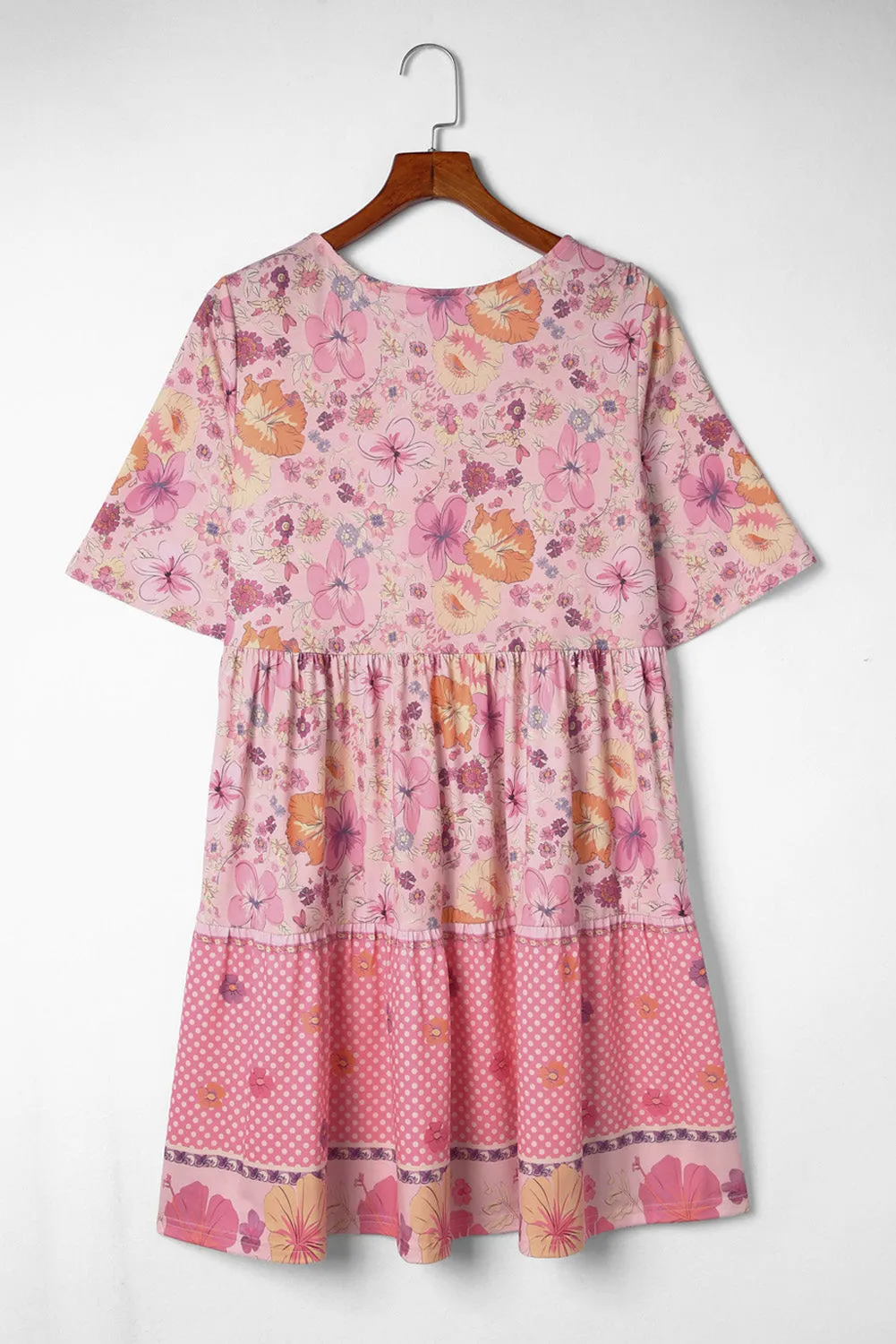 Hibiscus Floral Print Ruffle Short Dress