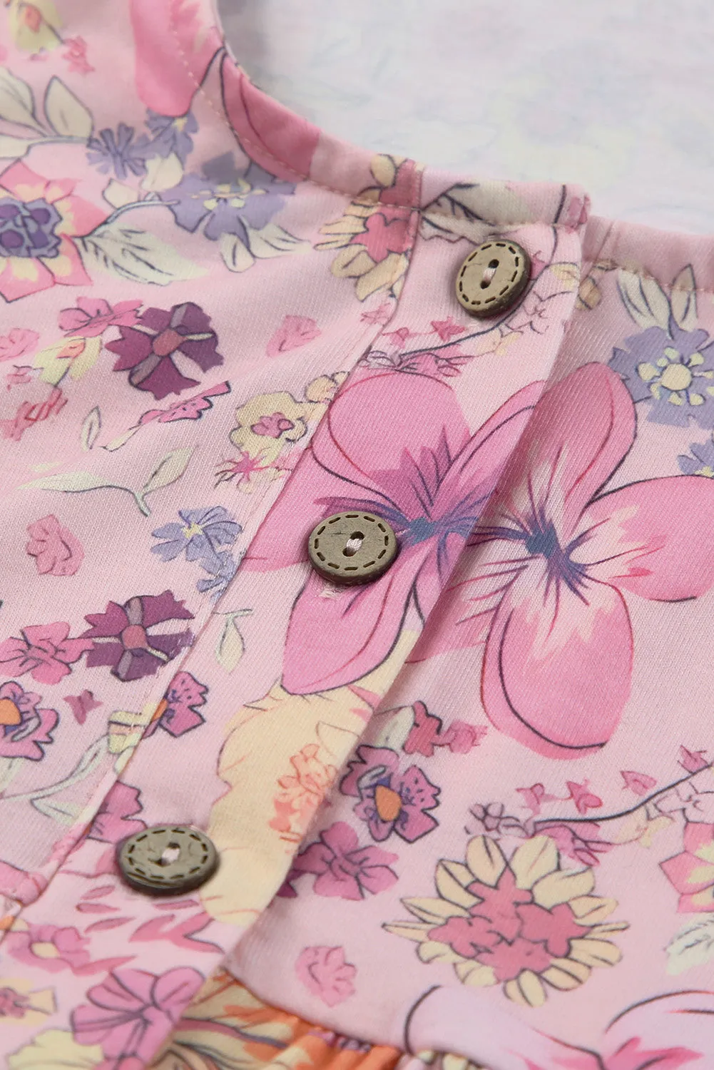 Hibiscus Floral Print Ruffle Short Dress