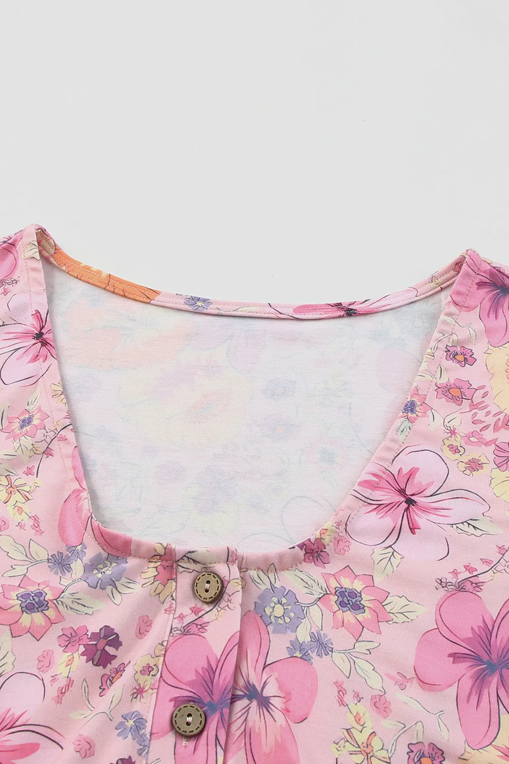 Hibiscus Floral Print Ruffle Short Dress