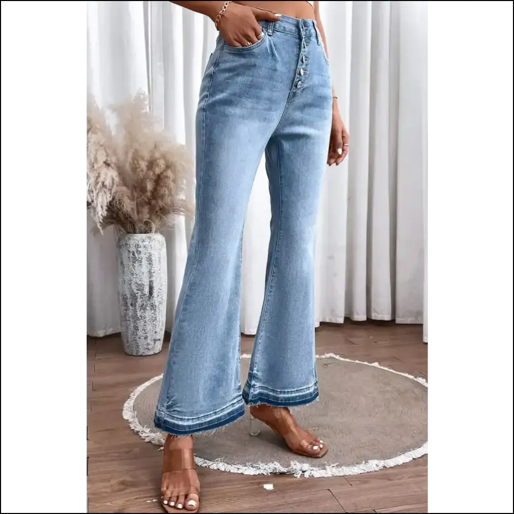 High Waist, Flared Jeans: Embrace Curves and Button Fly Fabulosity 😏✨