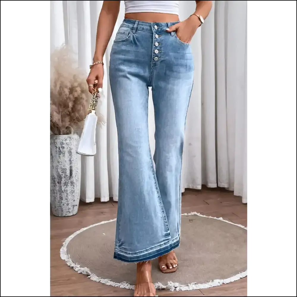 High Waist, Flared Jeans: Embrace Curves and Button Fly Fabulosity 😏✨
