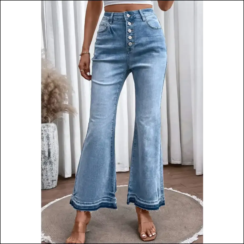 High Waist, Flared Jeans: Embrace Curves and Button Fly Fabulosity 😏✨