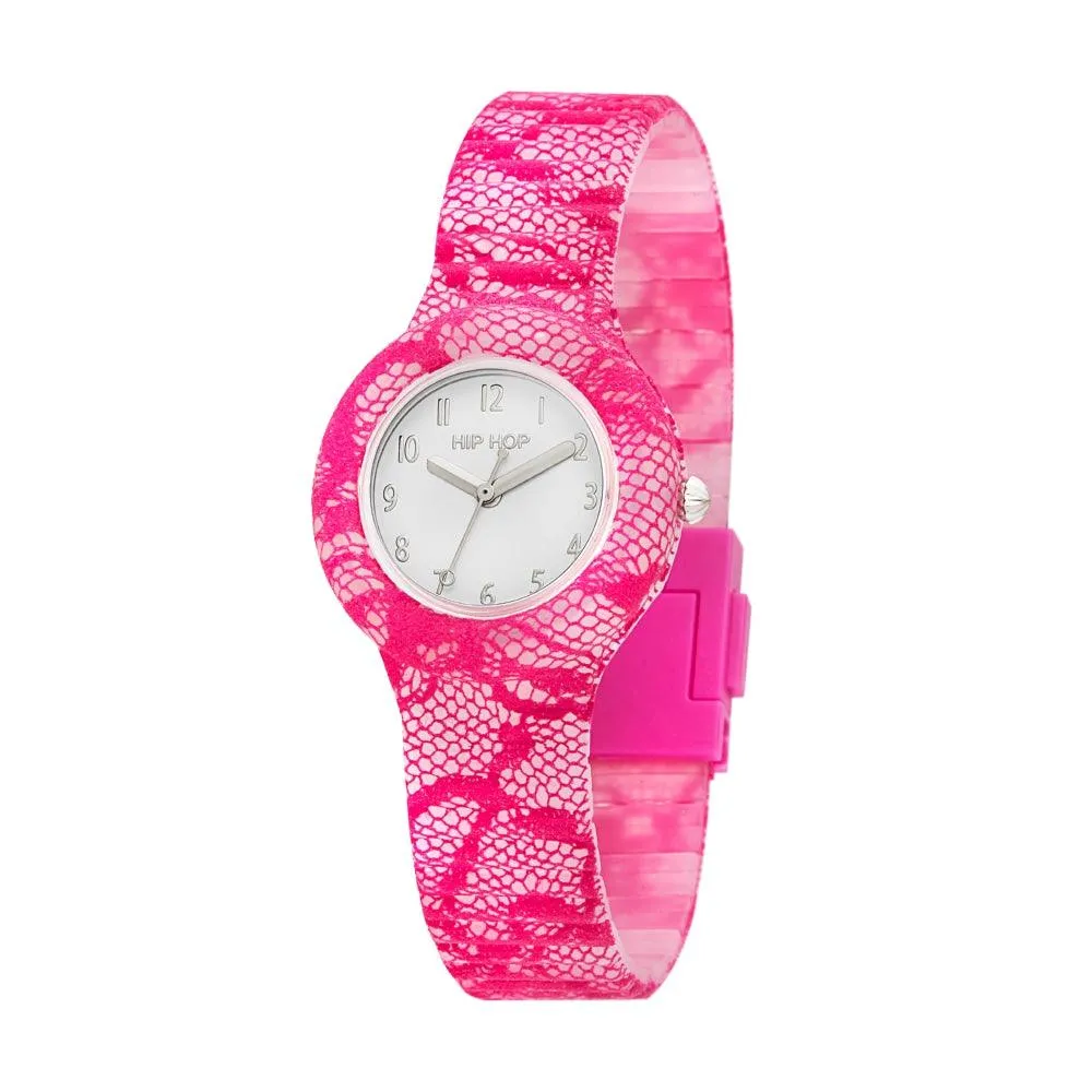 Hip hop clock pink lace lace collection 32mm hwu1187