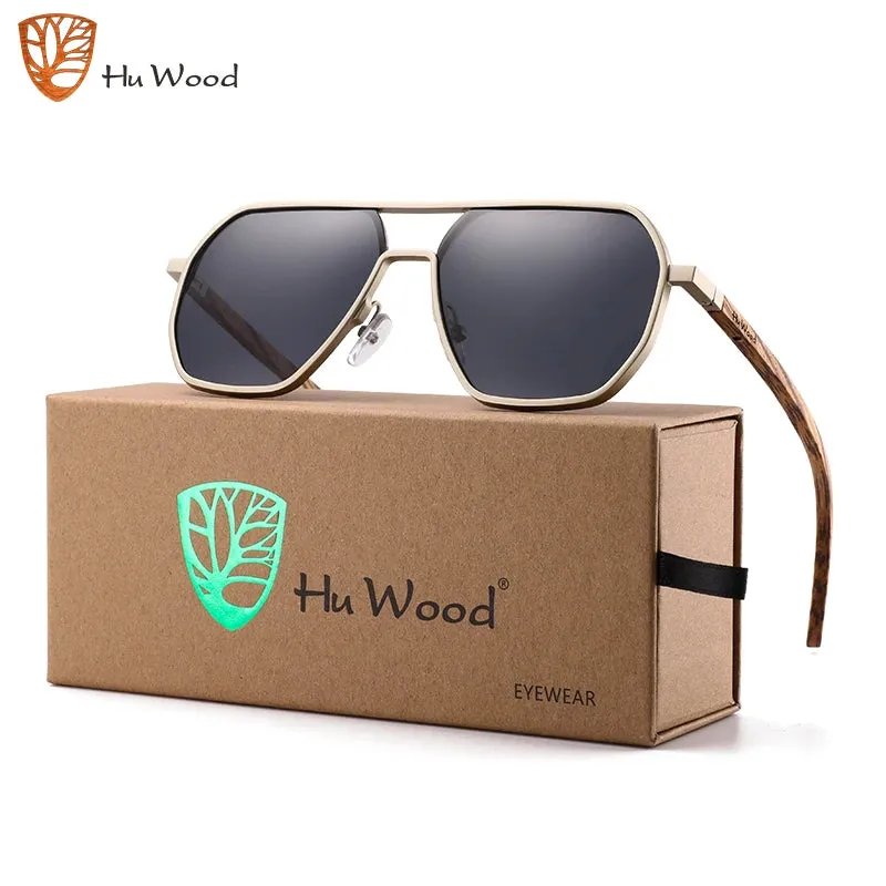 Hu Wood Alloy Wooden Unisex Fashion Polarized Sunglasses