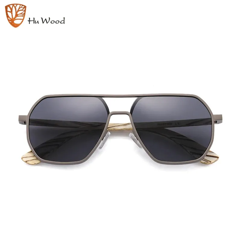 Hu Wood Alloy Wooden Unisex Fashion Polarized Sunglasses