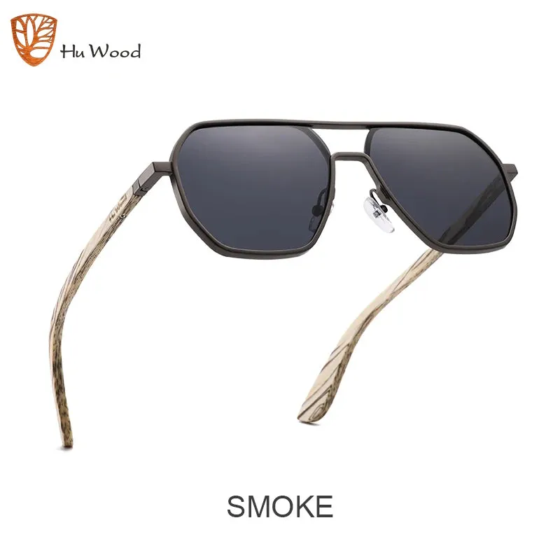 Hu Wood Alloy Wooden Unisex Fashion Polarized Sunglasses