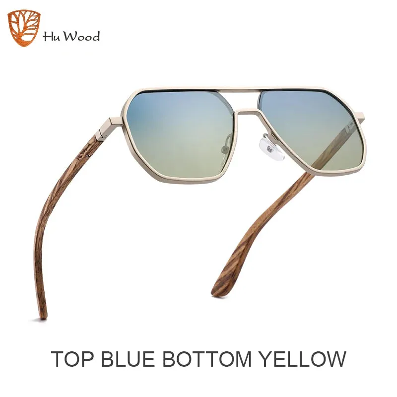 Hu Wood Alloy Wooden Unisex Fashion Polarized Sunglasses