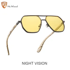 Hu Wood Alloy Wooden Unisex Fashion Polarized Sunglasses