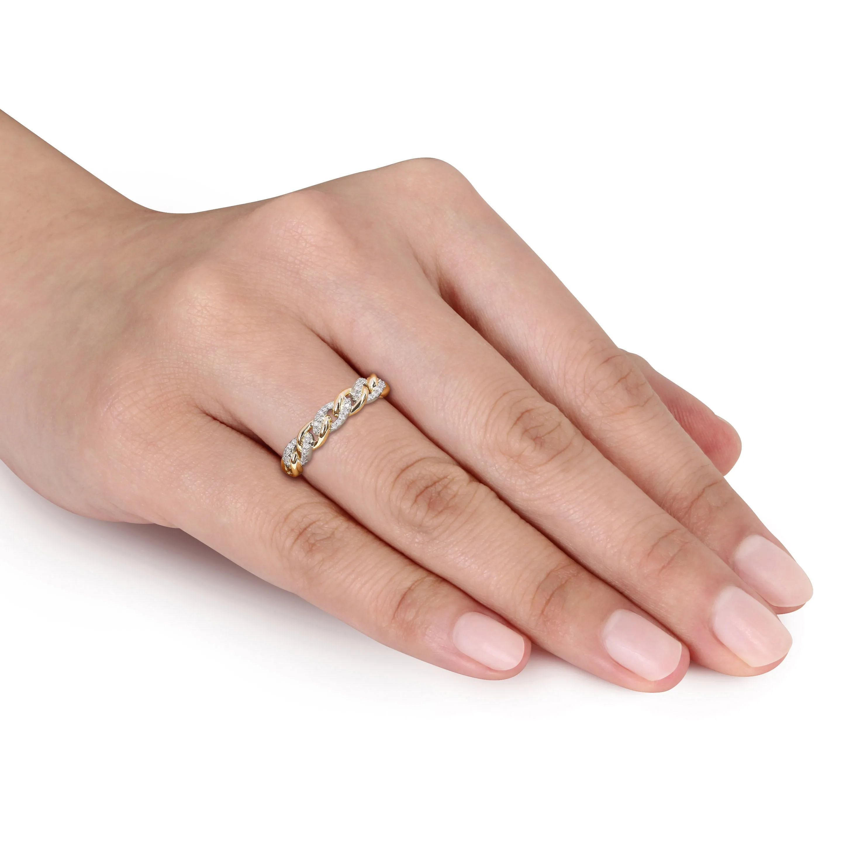 Interlocking Gold and Diamond Ring