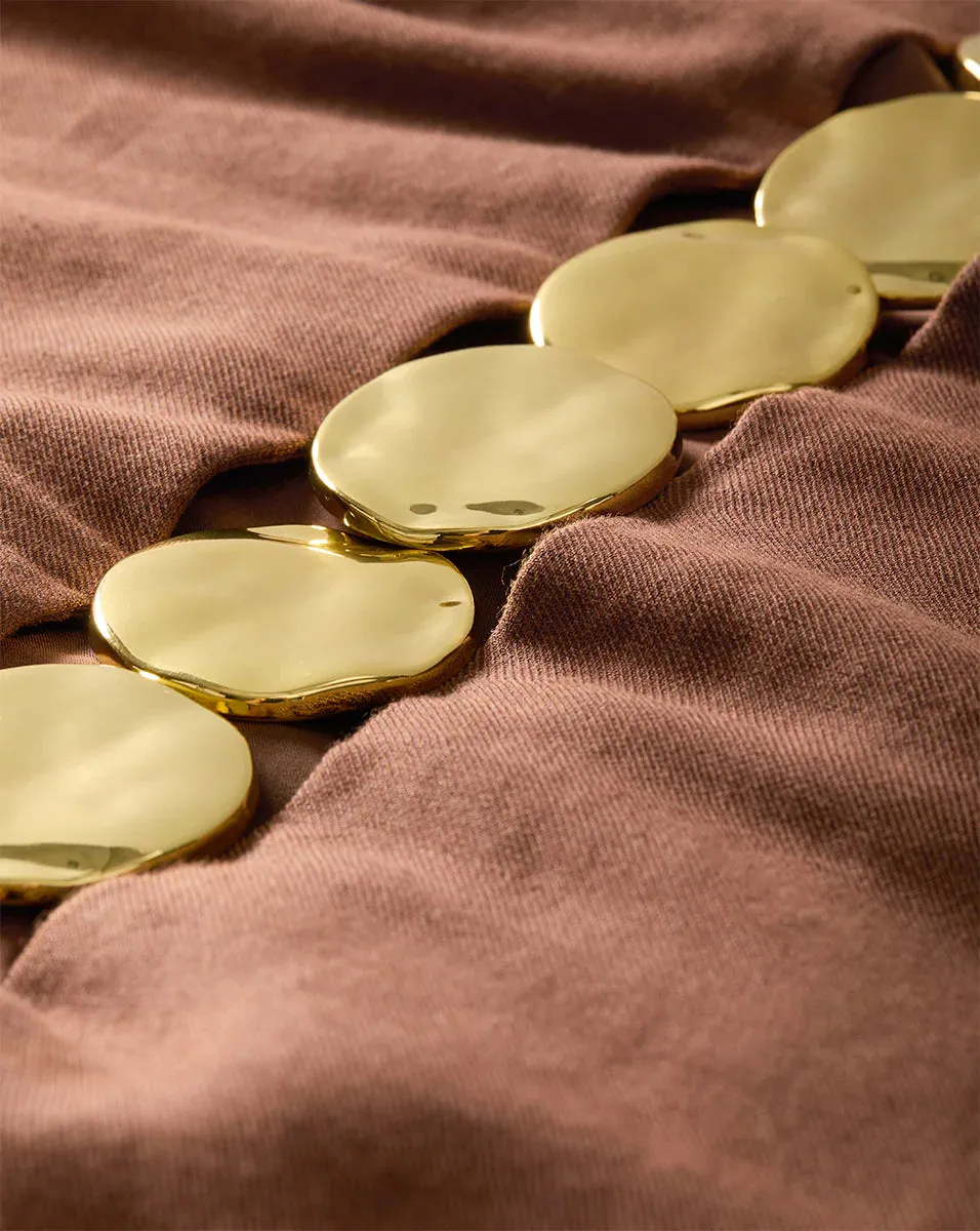 Isla Gold-Medallion Midi Dress - Light Chicory