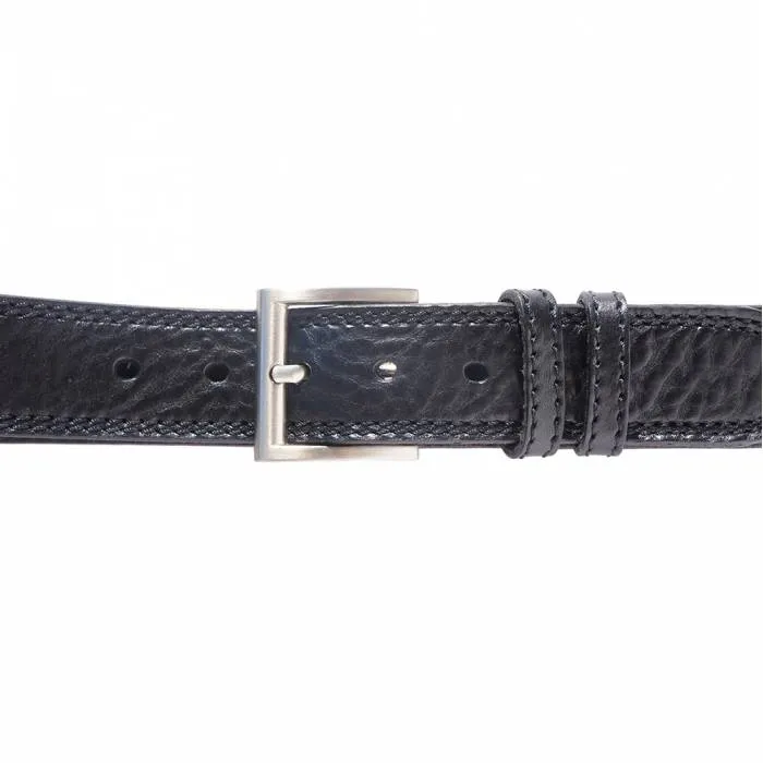 Italian Leather Casual Jeans Belt, Double Stitched, 1-1/2" wide
