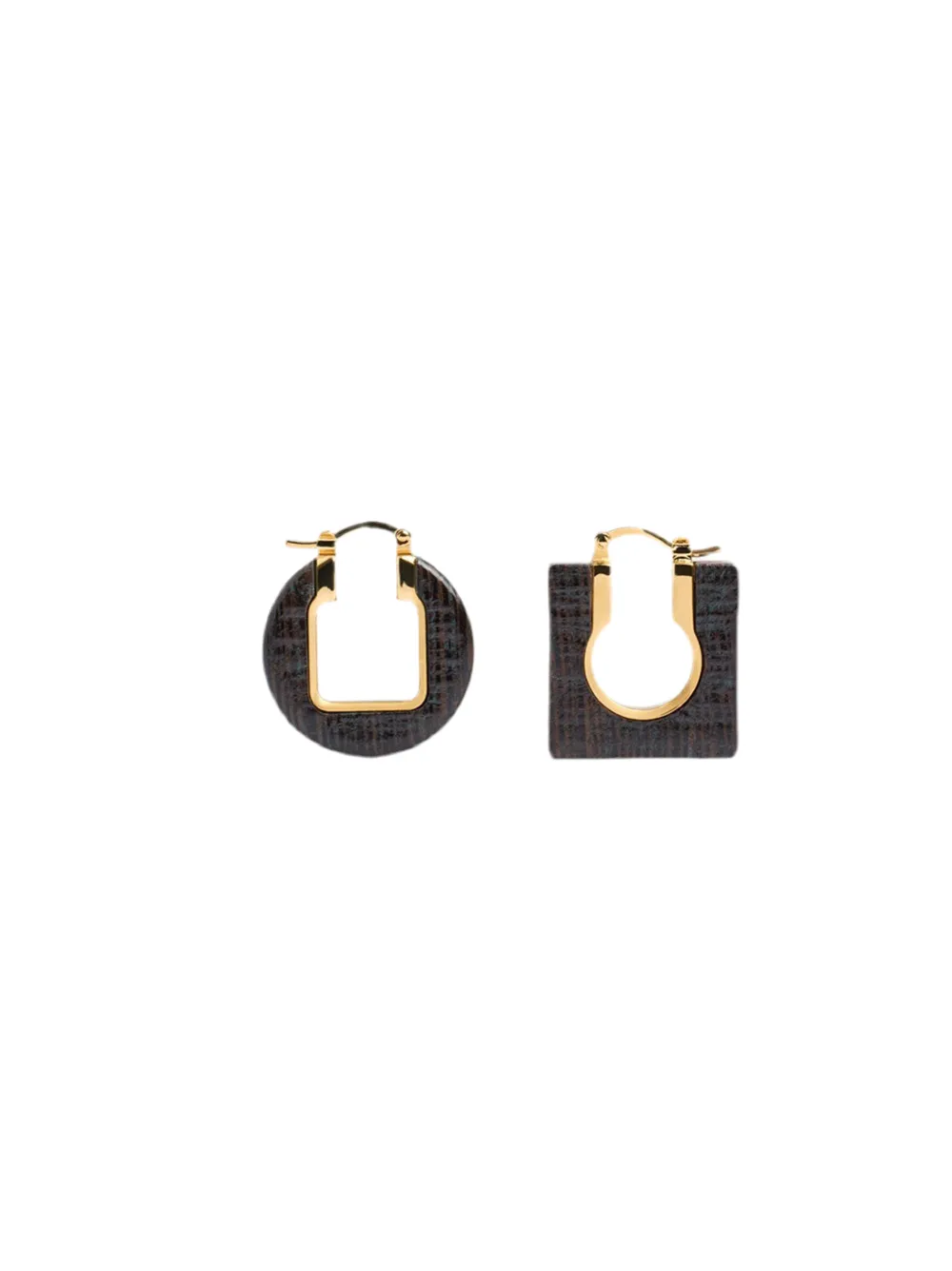 Jacquemus Les Boucles Round Carre in Gold/Brown