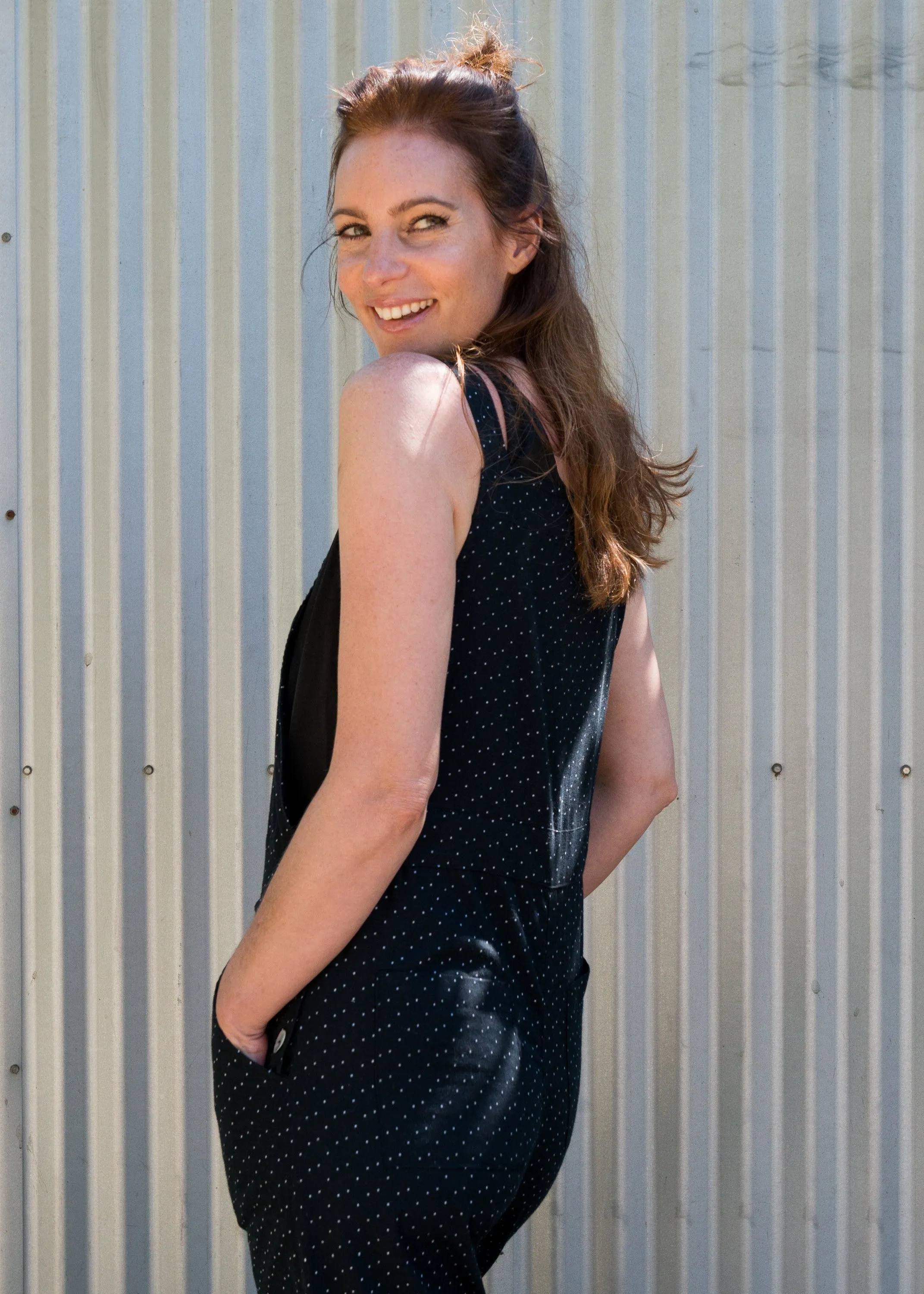 Jada Overalls in B&W Dot