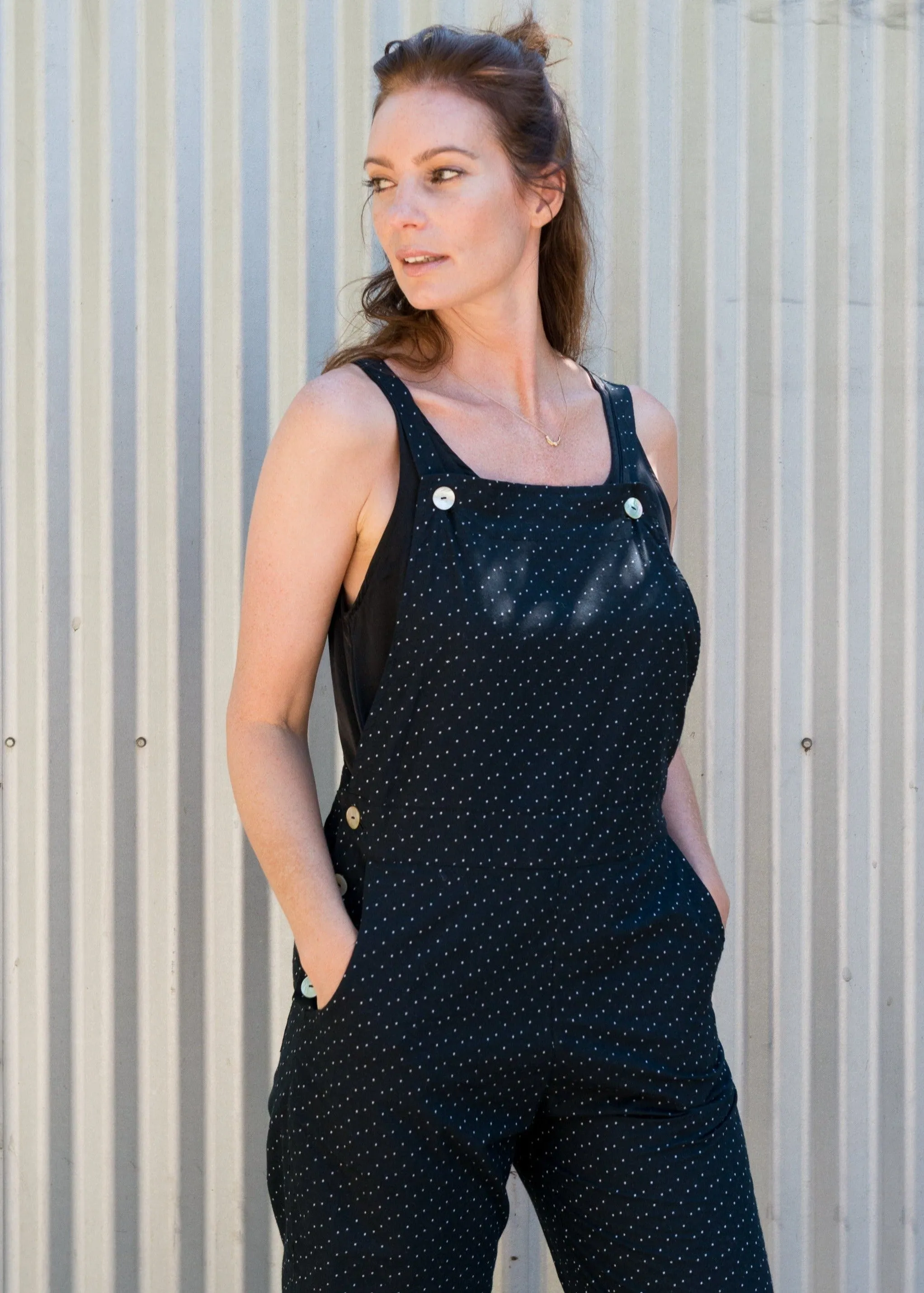 Jada Overalls in B&W Dot