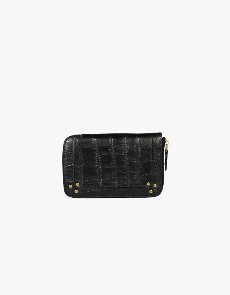 Jerome Dreyfuss Julien Wallet in Imprime Croco Noir